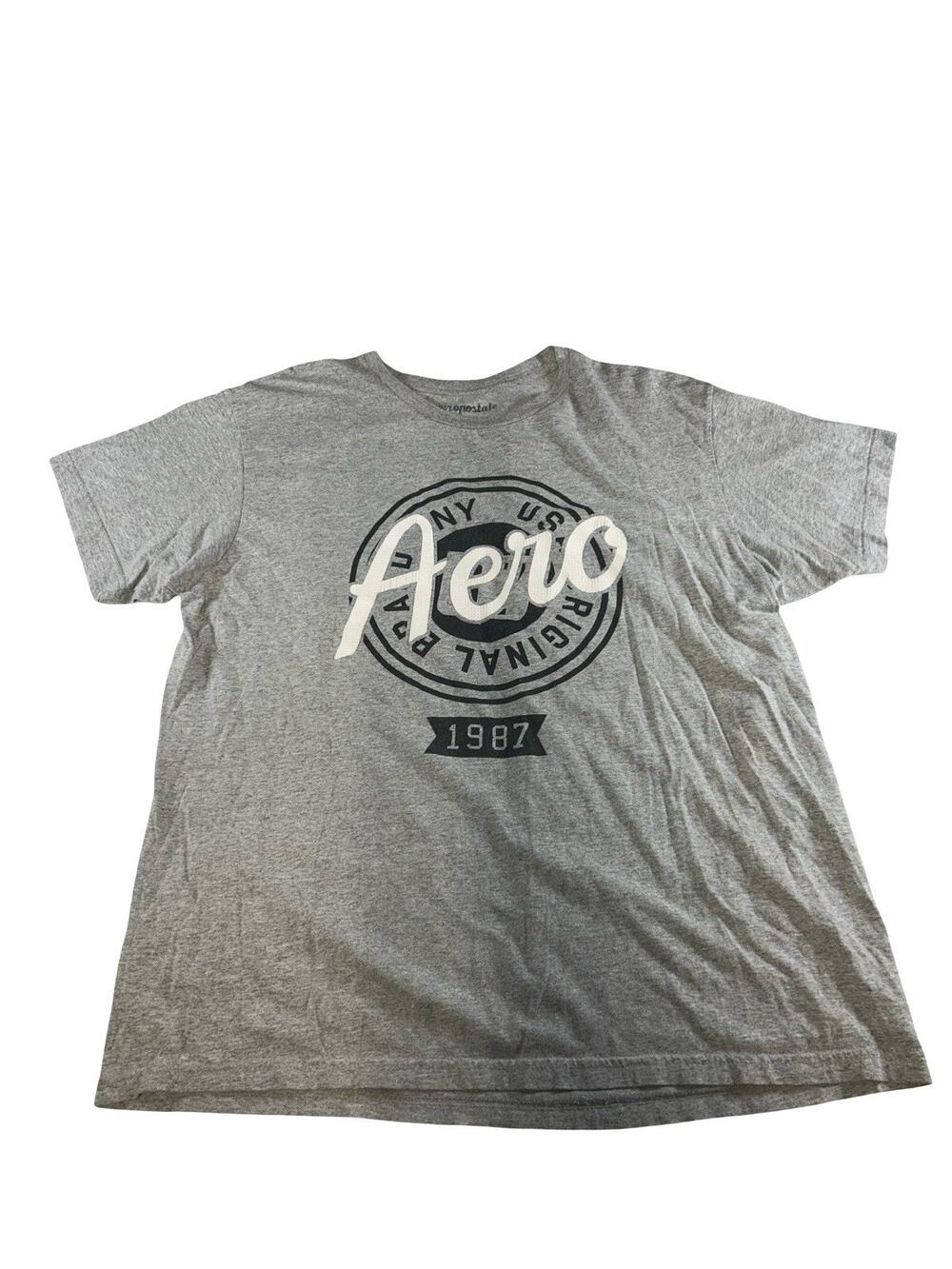 Aeropostale Men’s XL Gray Aero 1987 Graphic Cracking T-Shirt